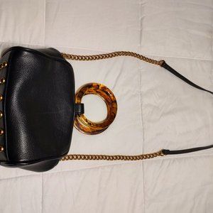 WOMEN'S BLACK & TORTOISE "DREAM CONTROL" HANDBAG W/LONG STRAP